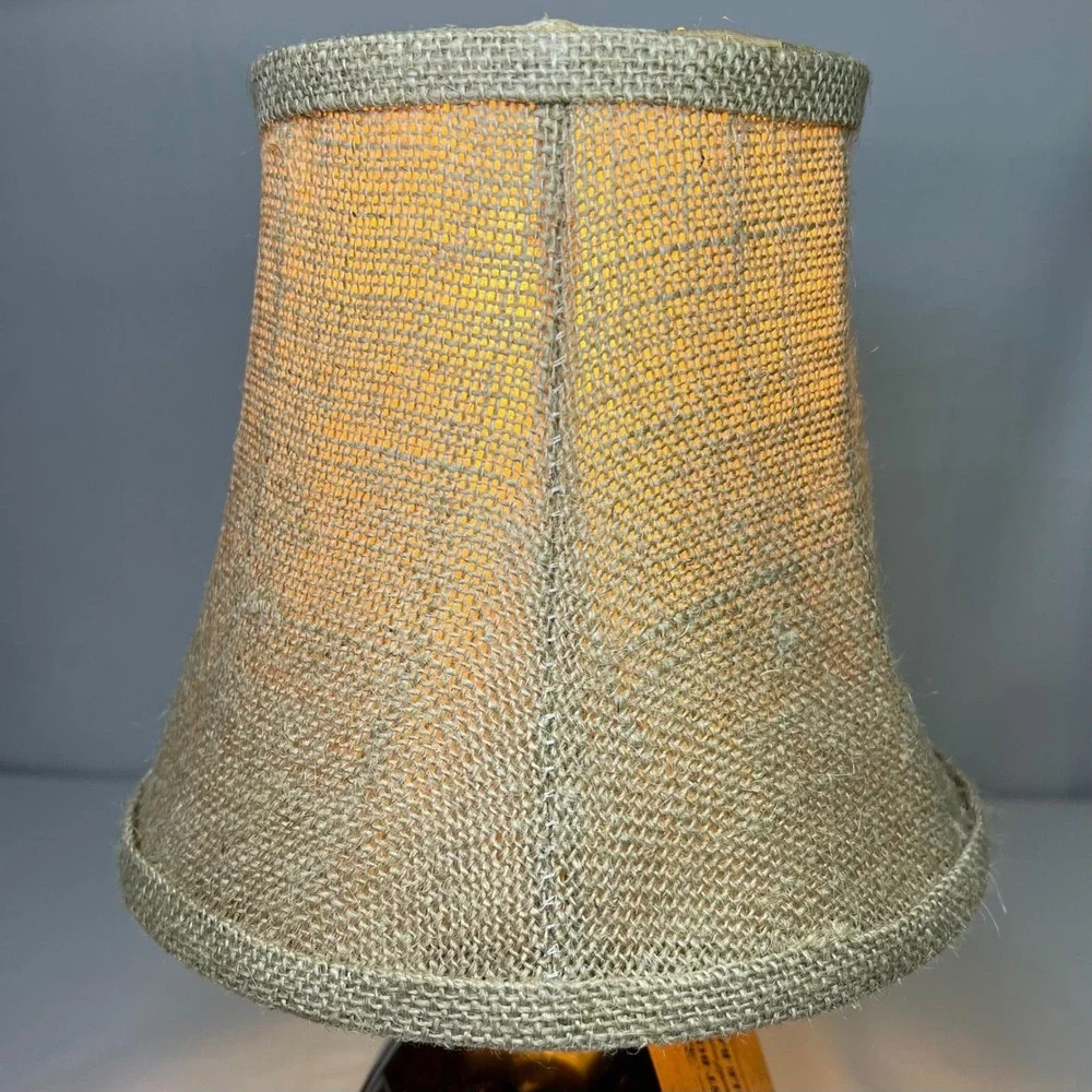 Blantons Bourbon Whiskey Bottle Lamp Upcycled Rustic‎ Burlap Shade 750ml Decor